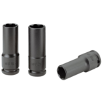 Facom 3-piece set of 1/2 long-reach thin-wall impact sockets for wheel nuts NSB.3