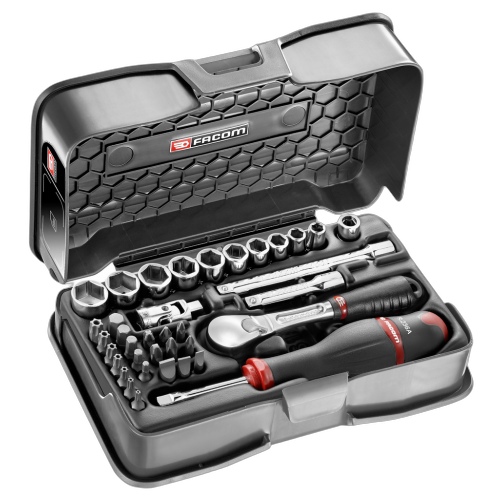 rl.161-6p6 Facom 37-piece 1/4 metric 6-point socket and bit set - RL.161 RL.161-6P6 - Image 1