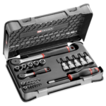 Facom 26-piece 1/4 - 1/2 metric 6-point socket set - R.161B - S.161B RSX.427AP