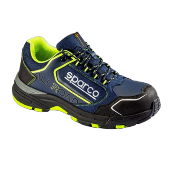 Sparco All Road S3 Mechanics Shoe - NavyBlue/FluroYellow
