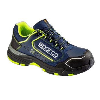 Sparco All Road S3 Mechanics Shoe - NavyBlue/FluroYellow