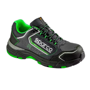 Sparco All Road S3 Mechanics Shoe - NavyBlue/FluroGreen