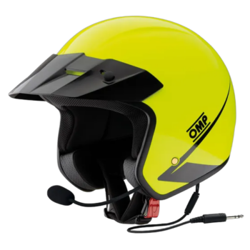 OMP Star-J Helmet with Intercom Stereo Kit - Fluro Yellow
