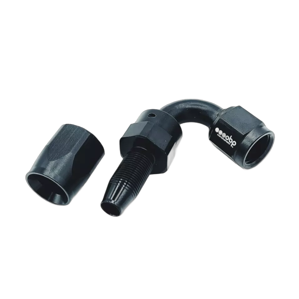 OBP 120 Degree CPE Fuel Hose End Fitting - Black 02