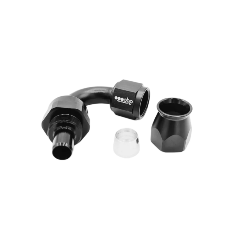 OBP 120 Degree PTFE Fuel Hose End Fitting - Black 02