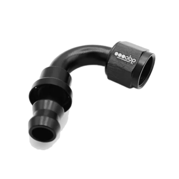 OBP 120 Degree Push Lock Fuel Hose End Fitting - Black 02