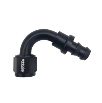 OBP 120 Degree Push Lock Fuel Hose End Fitting - Black