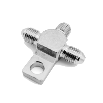 OBP -3 Male T Piece Adaptors with Mounting Tab - Stainless Steel - 02
