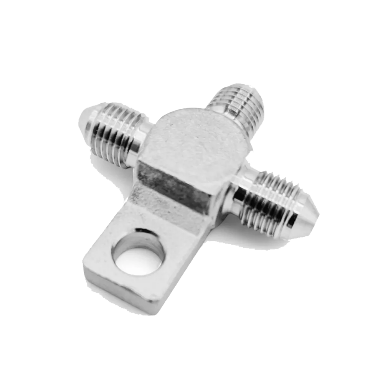 OBP -3 Male T Piece Adaptors with Mounting Tab - Stainless Steel - 02
