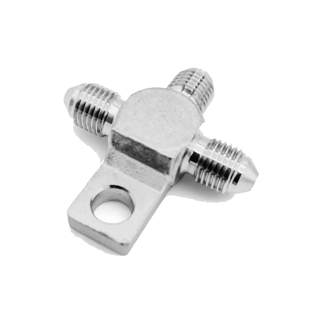 OBP -3 Male T Piece Adaptors with Mounting Tab - Stainless Steel - 02