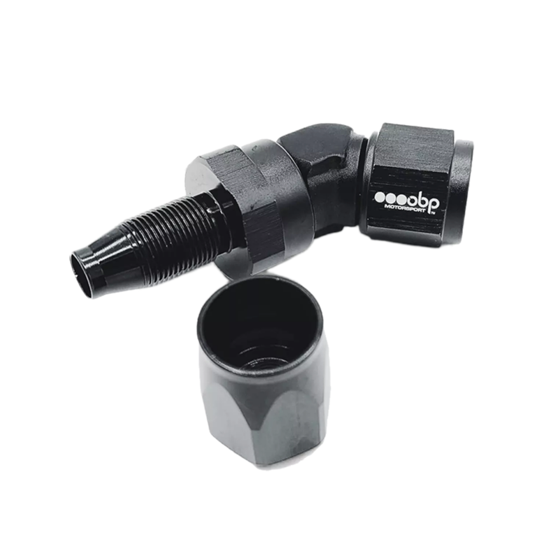 OBP 45 Degree CPE Forged Fuel Hose End Fitting - Black 02