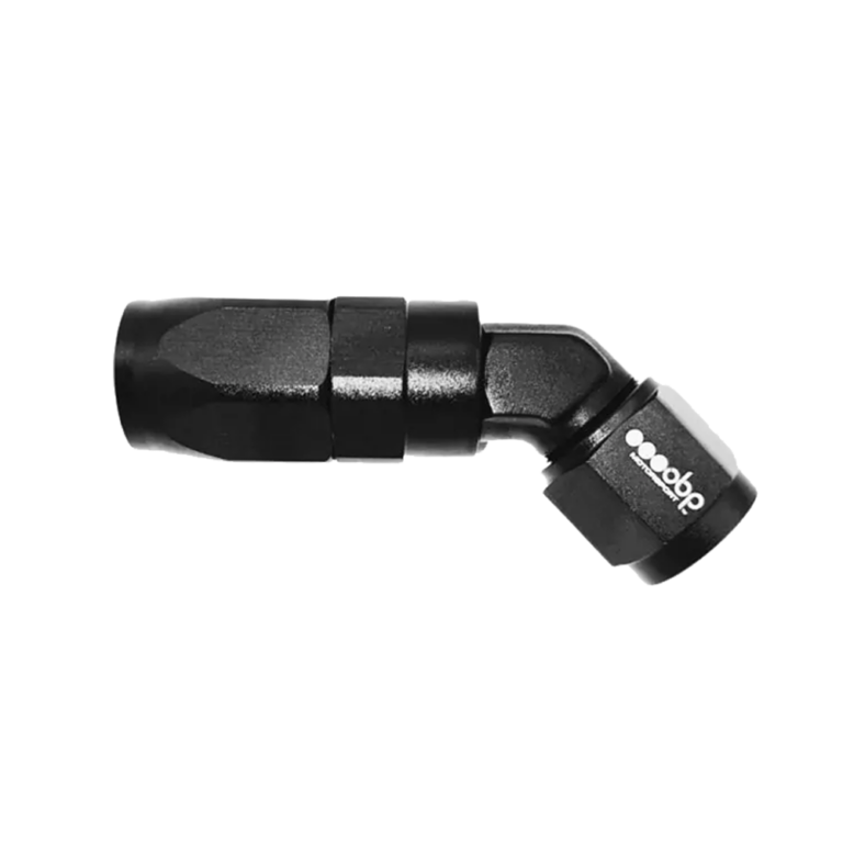 OBP 45 Degree CPE Forged Fuel Hose End Fitting - Black