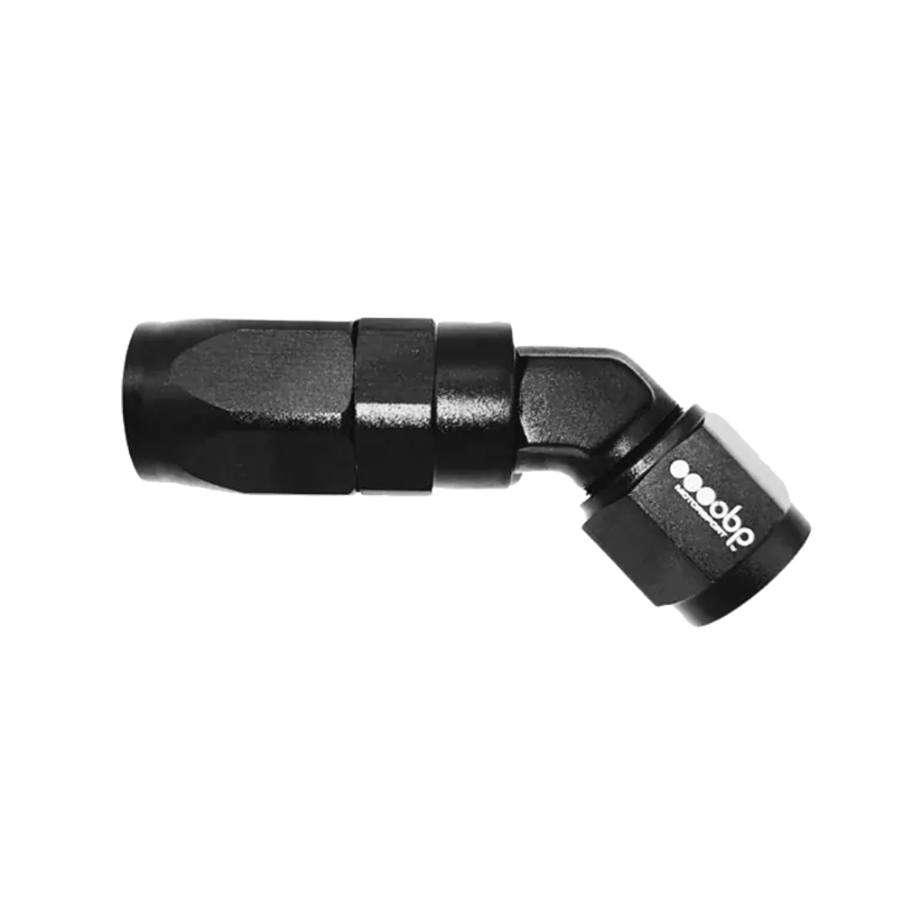OBP 45 Degree CPE Forged Fuel Hose End Fitting - Black