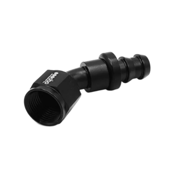 OBP 45 Degree Push Lock Fuel Hose End Fitting - Black 02