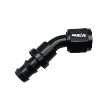 OBP 45 Degree Push Lock Fuel Hose End Fitting - Black