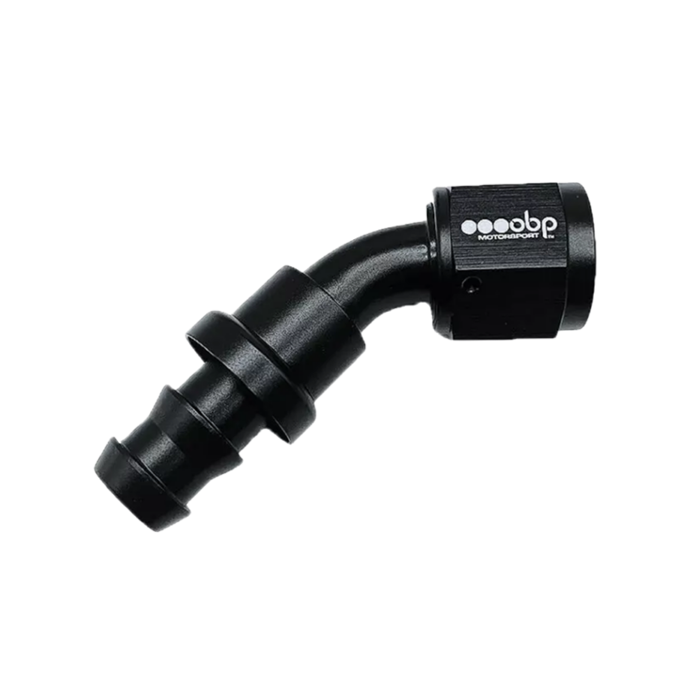 OBP 45 Degree Push Lock Fuel Hose End Fitting - Black