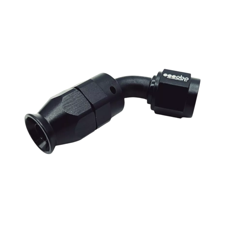 OBP 60 Degree PTFE Fuel Hose End Fitting - Black 02