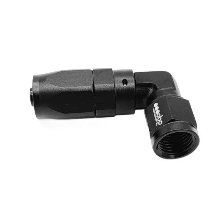 OBP 90 Degree CPE Forged Fuel Hose End Fitting - Black 02