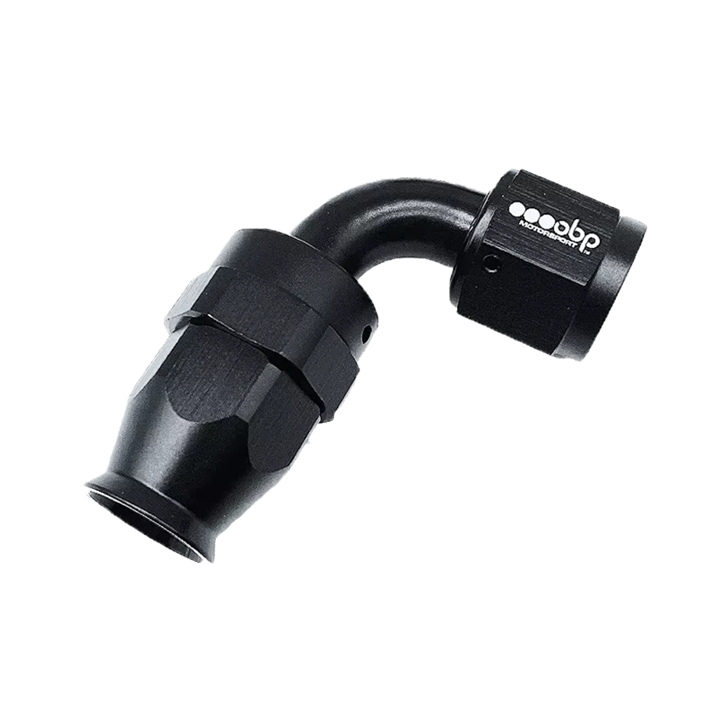 OBP 90 Degree PTFE Fuel Hose End Fitting - Black