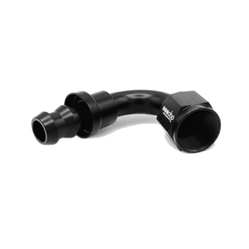 OBP 90 Degree Push Lock Fuel Hose End Fitting - Black 02