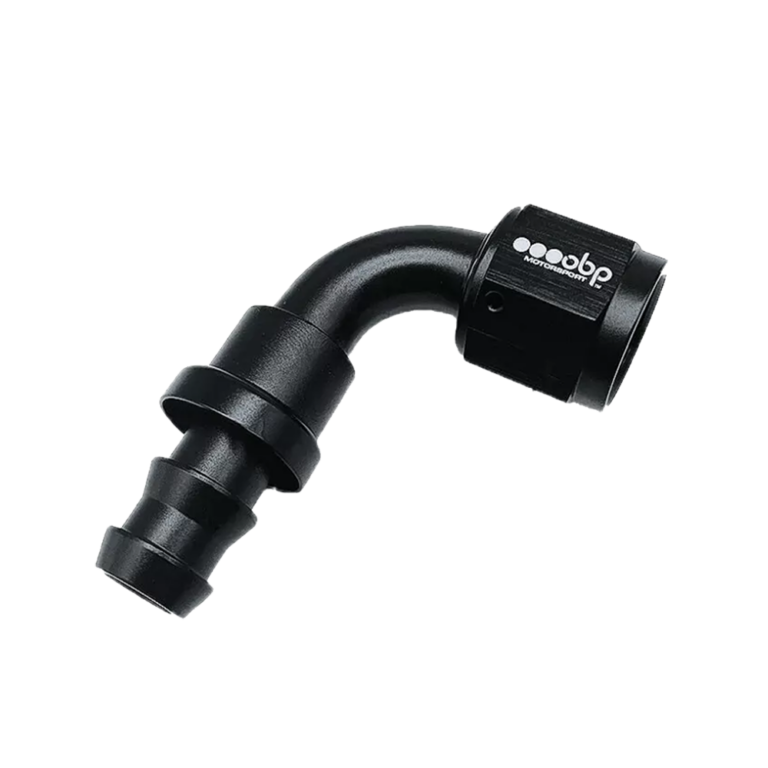 OBP 90 Degree Push Lock Fuel Hose End Fitting - Black