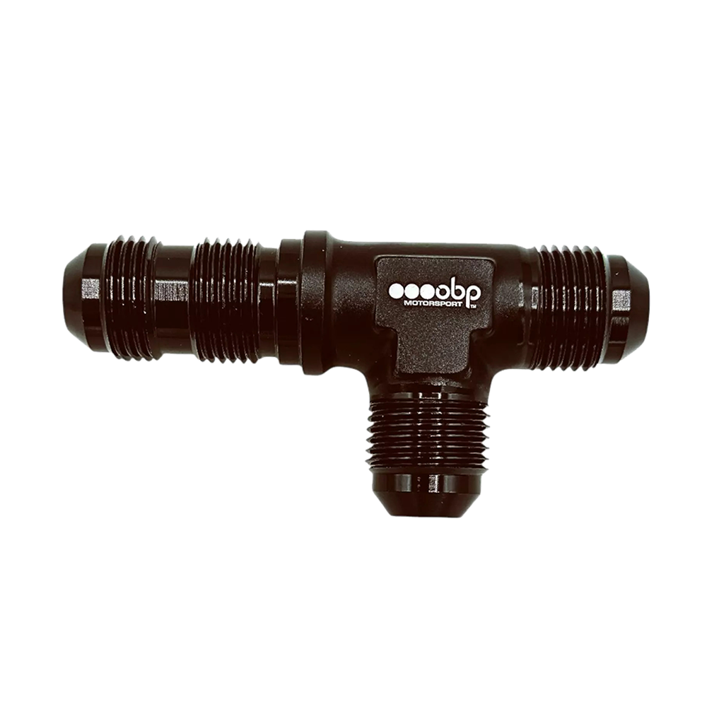 OBP AN / JIC Bulkhead Tee on The Run Adaptor - Black OBP AN / JIC Bulkhead Tee on The Run Adaptor - Black