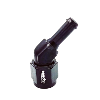 OBP AN / JIC Female to Barbed Adaptor - 45 Degree - Black