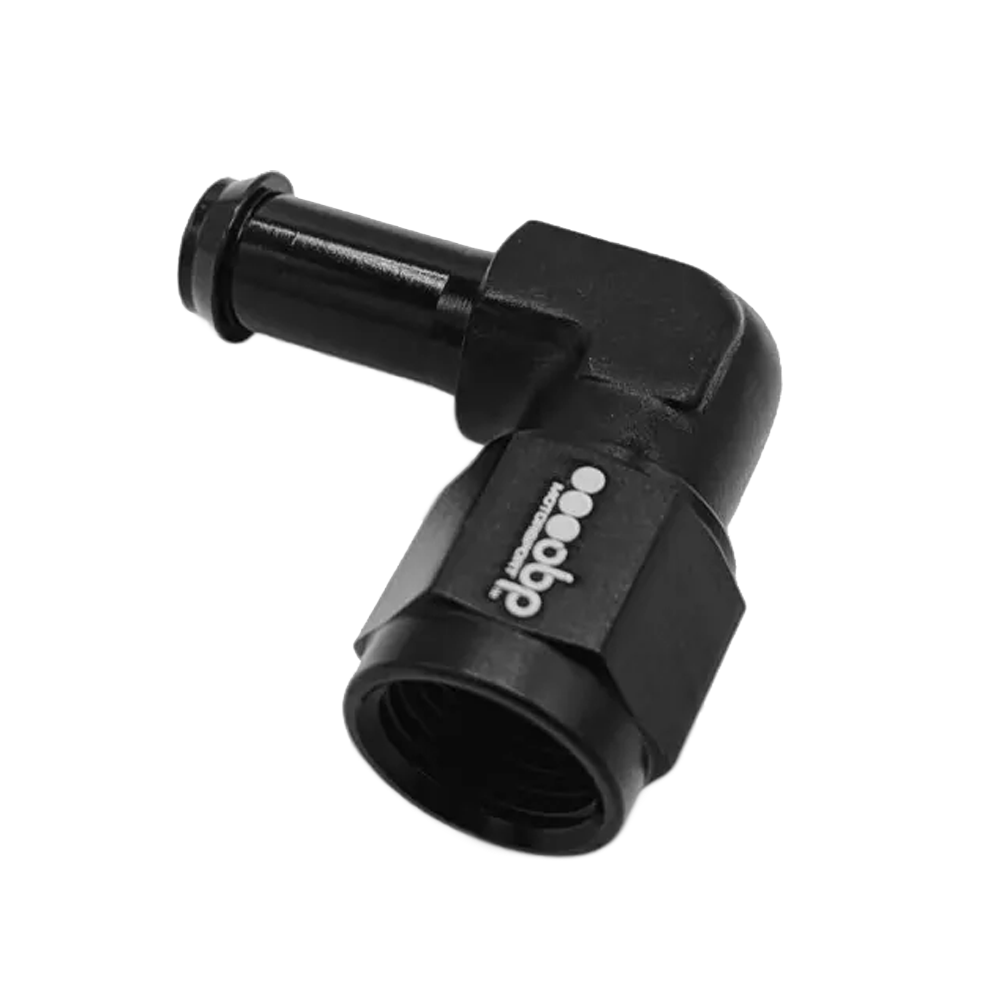 OBP AN / JIC Female to Barbed Adaptor - 90 Degree - Black 02