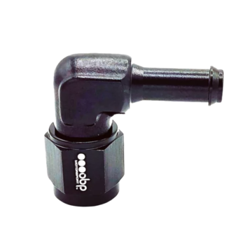 OBP AN / JIC Female to Barbed Adaptor - 90 Degree - Black