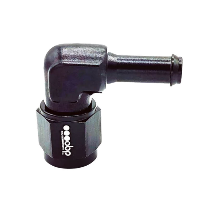 OBP AN / JIC Female to Barbed Adaptor - 90 Degree - Black
