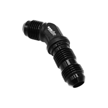 OBP AN / JIC Male Bulkhead 45 Degree Elbow Fuel Hose Adaptor - Black 02