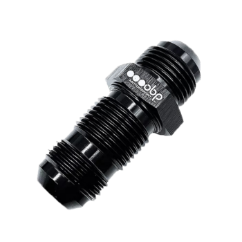 OBP AN / JIC Male Bulkhead Straight Adaptor - Black