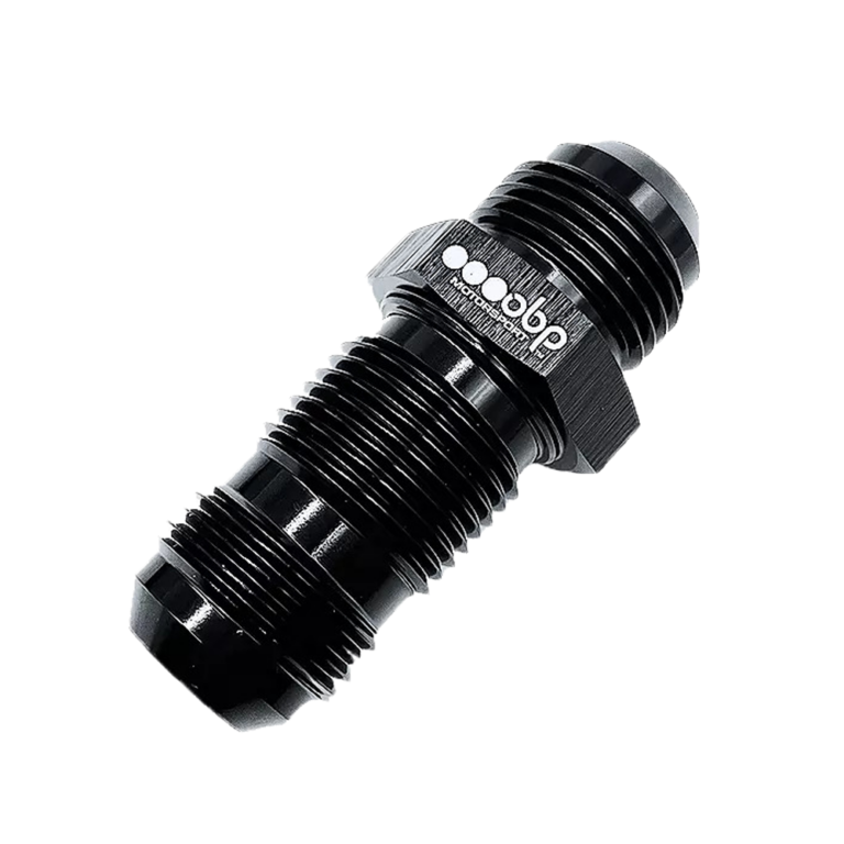OBP AN / JIC Male Bulkhead Straight Adaptor - Black