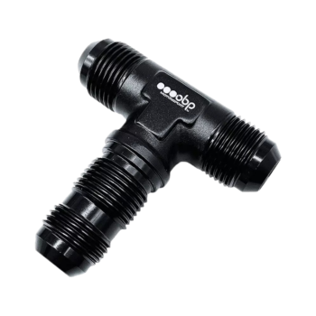 OBP AN / JIC Male Bulkhead Tee Piece Fuel Hose Adaptor - Black