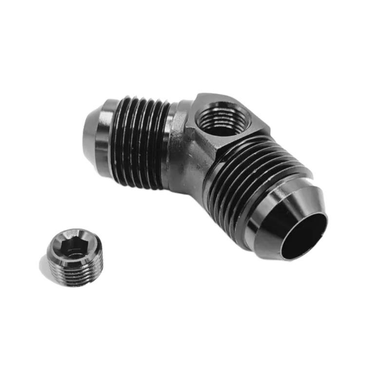 OBP AN / JIC Male Equal Adaptor 45 Degree – 1-8 NPT Port - Black 02