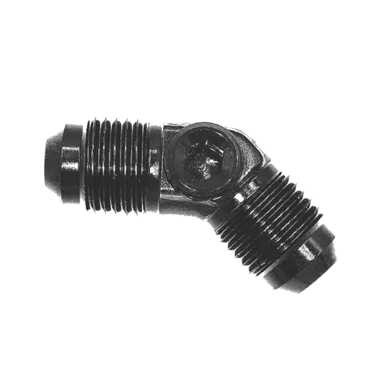 OBP AN / JIC Male Equal Adaptor 45 Degree – 1-8 NPT Port - Black