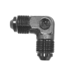 OBP AN / JIC Male Equal Adaptor 90 Degree - 1-8 NPT Port - Black 02