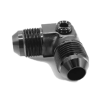 OBP AN / JIC Male Equal Adaptor 90 Degree - 1-8 NPT Port - Black 03