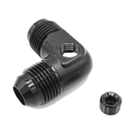 OBP AN / JIC Male Equal Adaptor 90 Degree - 1-8 NPT Port - Black
