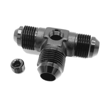 OBP AN / JIC Male Equal TEE – 1-8 NPT Port - Black 04