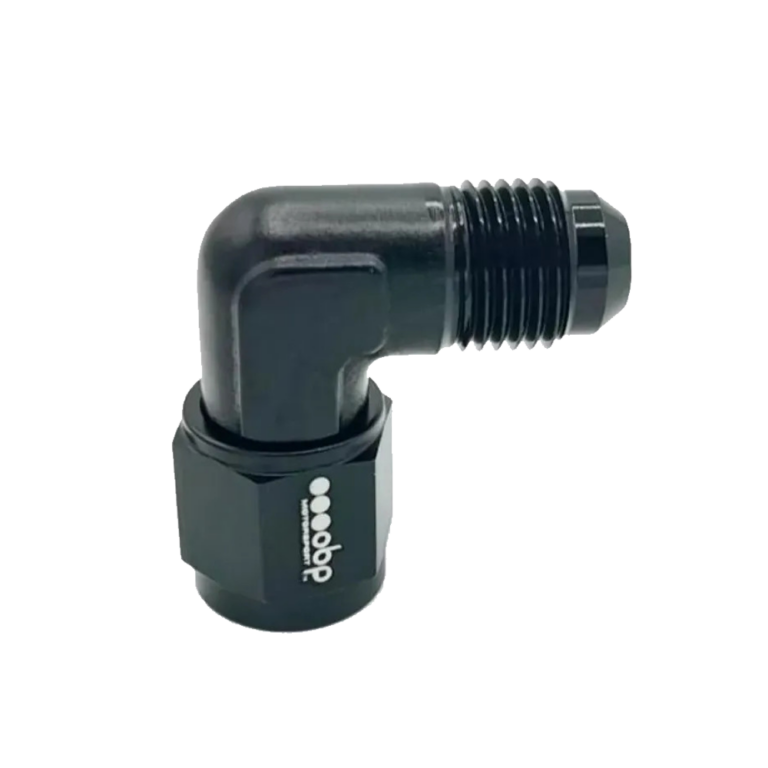 OBP AN / JIC Standard Equal 90 Degree Female to Male Adaptor - Black