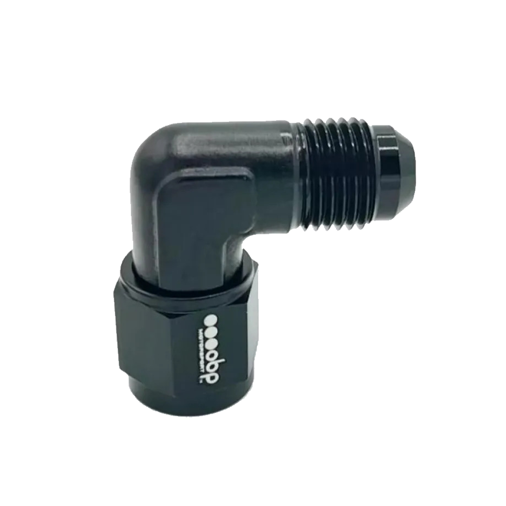 OBP AN / JIC Standard Equal 90 Degree Female to Male Adaptor - Black