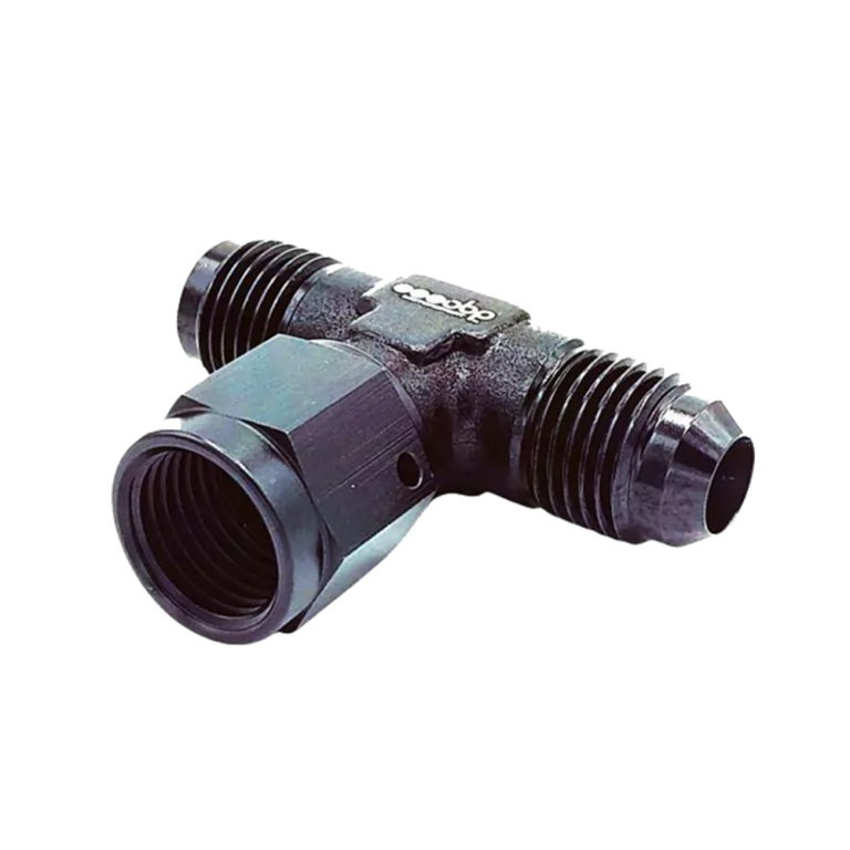 OBP AN / JIC Standard Tee Equal Adaptor - Swivel on Side - Black Anodised Aluminium - 02