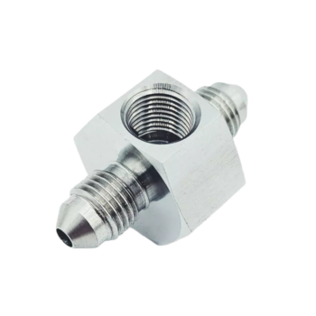 OBP-BPS-02 - 3 8 UNF Male 1 8 NPT Female Tee Adapter – Stainless Steel