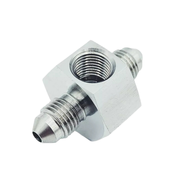 OBP-BPS-02 - 3 8 UNF Male 1 8 NPT Female Tee Adapter – Stainless Steel