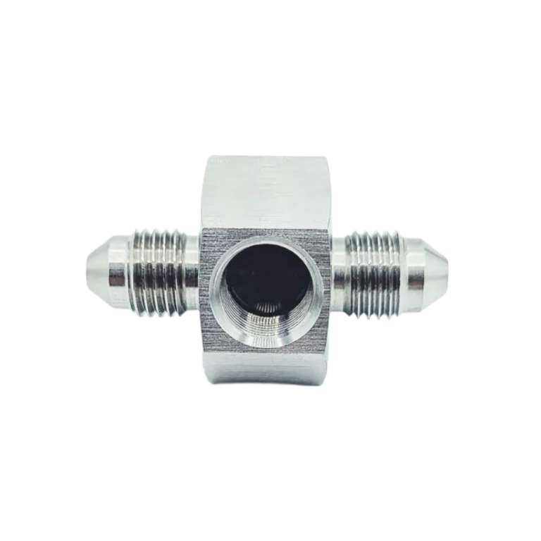 OBP-BPS-02 - 3 8 UNF Male 1 8 NPT Female Tee Adapter – Stainless Steel - Black 02
