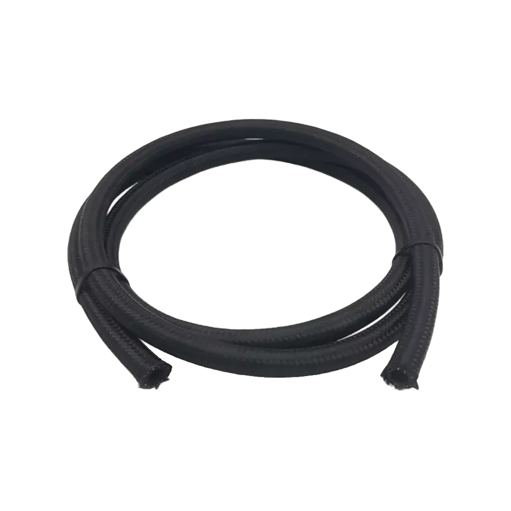 OBP CPE Rubber Nylon Stainless Steel Braided Fuel Hose - Black 02
