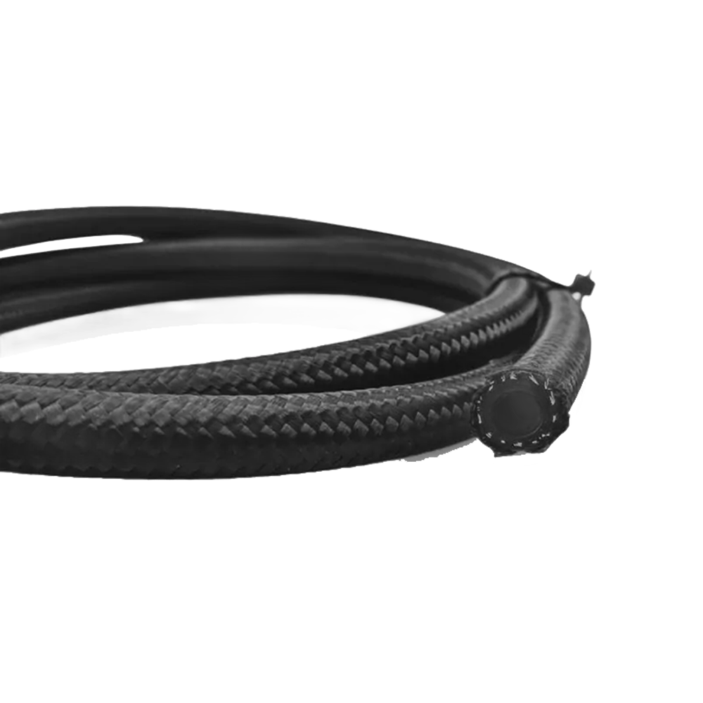 OBP CPE Rubber Nylon Stainless Steel Braided Fuel Hose - Black