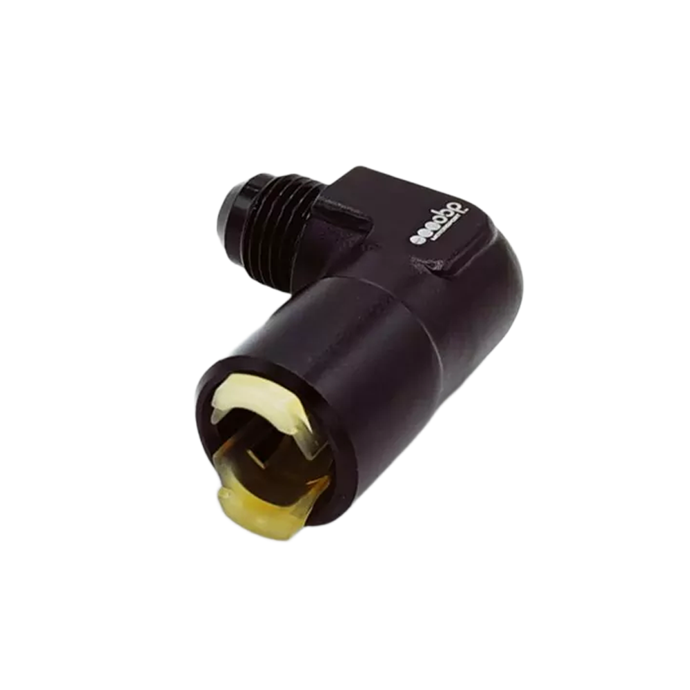 OBP OE Fuel Line Female to AN/JIC Male Quick Connector 90 Degree - Black 02