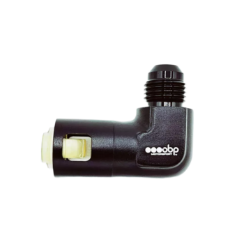 OBP OE Fuel Line Female to AN/JIC Male Quick Connector 90 Degree - Black